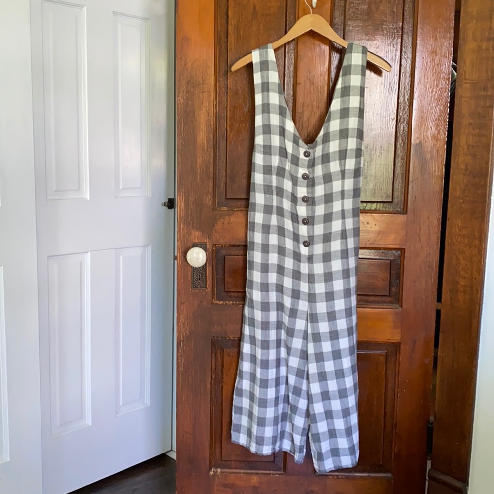 Similar to Christy Dawn. Cotton checkered jumpsuit